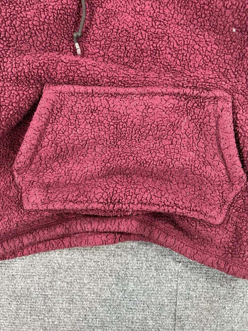 PINK Victoria's Secret Sherpa Pullover Hoodie Size S Burgundy - Picture 3 of 9